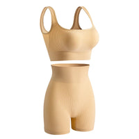 Women's Sports Bra & High-Cut Bikini Set – Wire-Free Padded Yoga Set