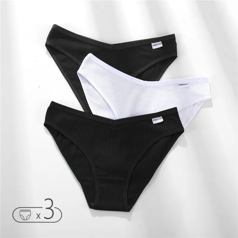 Panties de Algodón FINETOO - Ropa Interior Femenina Sexy Talla M-4XL