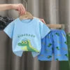 Girls Cotton Pajama Set - Cartoon Print Summer Sleepwear