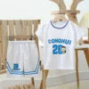 Boys Athletic Sports Set - Polyester Jersey & Shorts 2-Piece