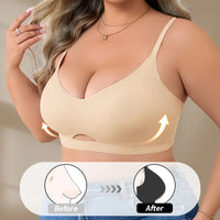 Plus Size Wireless Sports Bra | Seamless Push-Up, Low Back | Sizes XL–4XL