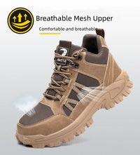 Four Season Fashion High Top Safety Boots Anti Smashing and Anti Piercing Work Shoes Lightweight Breathable Safety Boots
