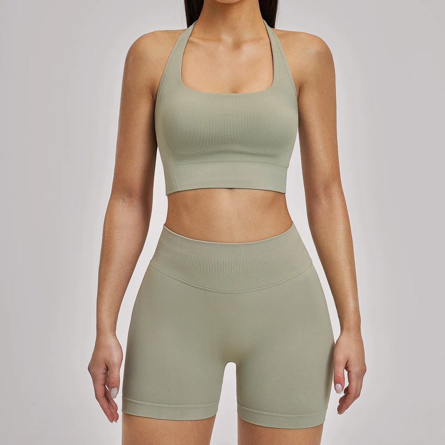 Women's 3-Piece Seamless Activewear Set — High Waist Tracksuit, Quick Dry Yoga Gym Wear