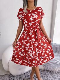 Candy Color Chiffon A-Line Midi Dress | Short Sleeve Casual Women's Summer Dress