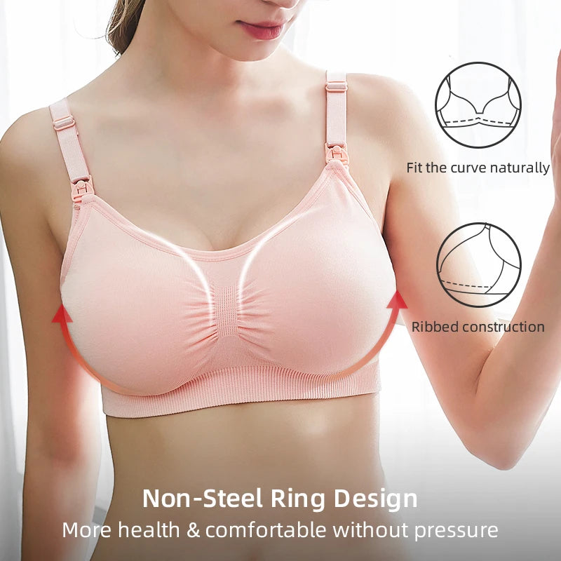 Plus Size Nursing Bra | Seamless Wire-Free Maternity Bralette with Removable Pads (M–XXL)