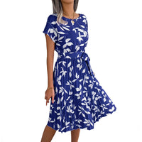 Candy Color Chiffon A-Line Midi Dress | Short Sleeve Casual Women's Summer Dress