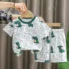 Girls Cotton Pajama Set - Cartoon Print Summer Sleepwear