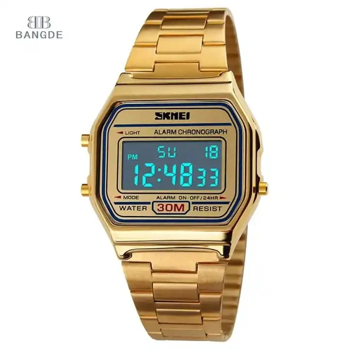 SKMEI 1123 Men's Slim Digital Watch – Perfect Gift for Him | Stainless Steel, Waterproof