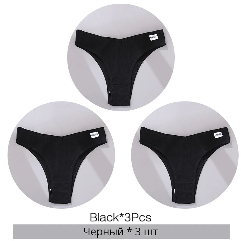 Set de 3 Panties de Algodón Hipoalergénico sin Costuras para Mujer