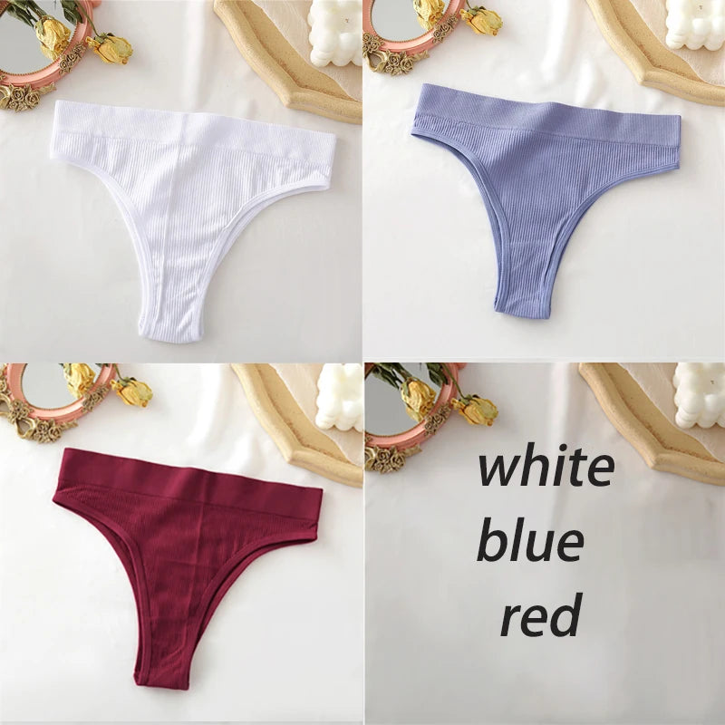 Set de 3 panties sin costuras de talle alto para mujer