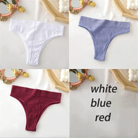 Set de 3 panties sin costuras de talle alto para mujer
