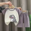 Girls Cotton Pajama Set - Cartoon Print Summer Sleepwear