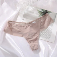 Ice Silk Hollow-Out T-Back G-String – See-Through Low-Rise Cheeky Thong Panties