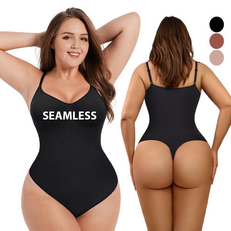 Seamless Thong Bodysuit Shapewear - Full Body Tummy Control