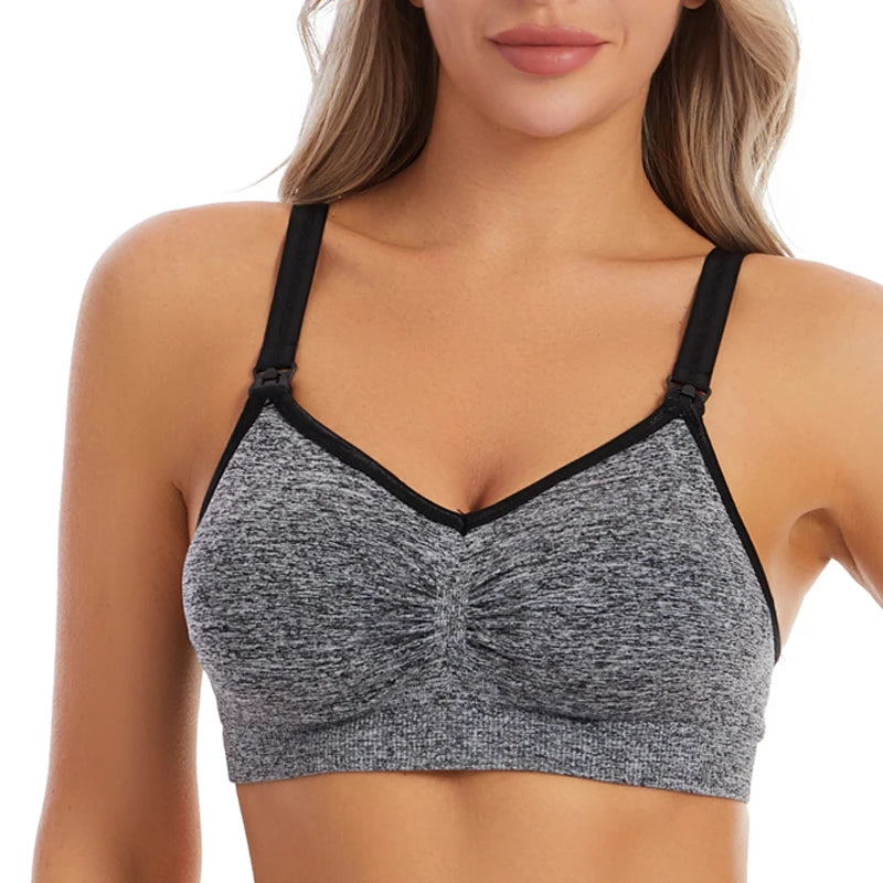 Wireless Nursing Bralette with Removable Pads – Seamless Maternity Sleep Bra