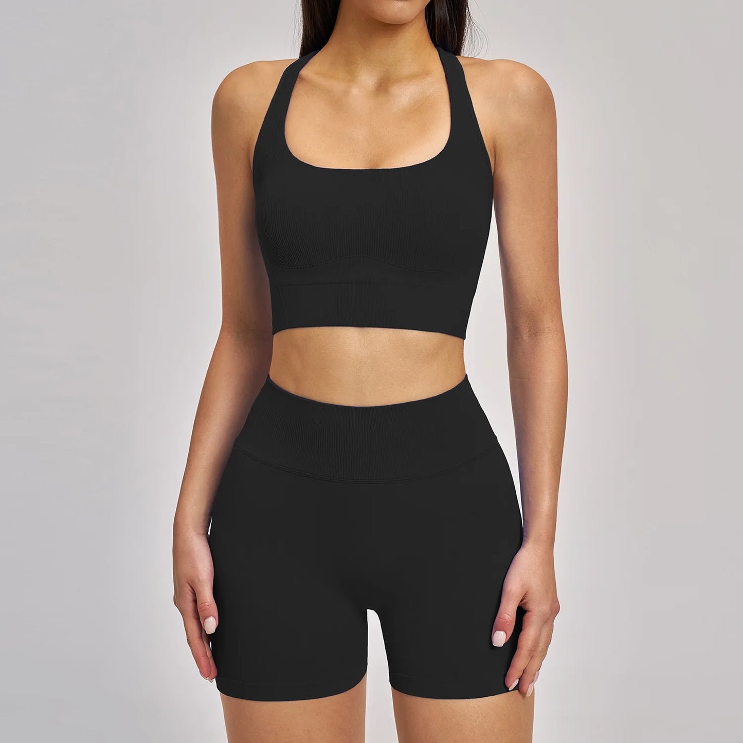 Women's 3-Piece Seamless Activewear Set — High Waist Tracksuit, Quick Dry Yoga Gym Wear