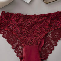 Plus Size Lace Panties for Women Solid Lightweight Breathable Mesh Design Sexy High-Elasticity Quick-dry Comfortable Underwear