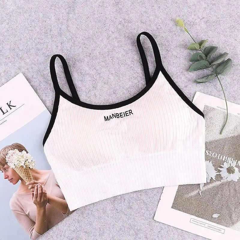 Women's Cotton Sports Bra | Soft Crop Top Tube Bra for Gym & Everyday Comfort