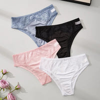 Luxury Satin Lace Hipster Briefs – Silky Breathable Low-Rise Everyday Panties