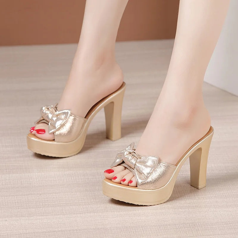 Sh10554a Top Quality 10cm Heeled slippers 2024
