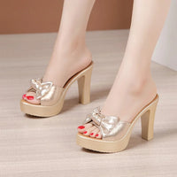 Sh10554a Top Quality 10cm Heeled slippers 2024