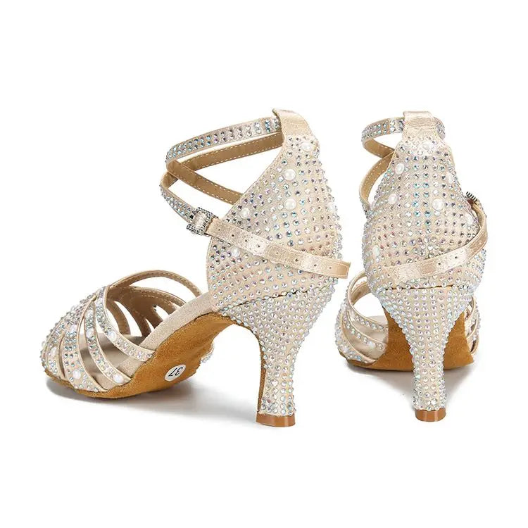 Women's Ballroom Latin Dance Shoes - Satin High Heel Dancing Shoes