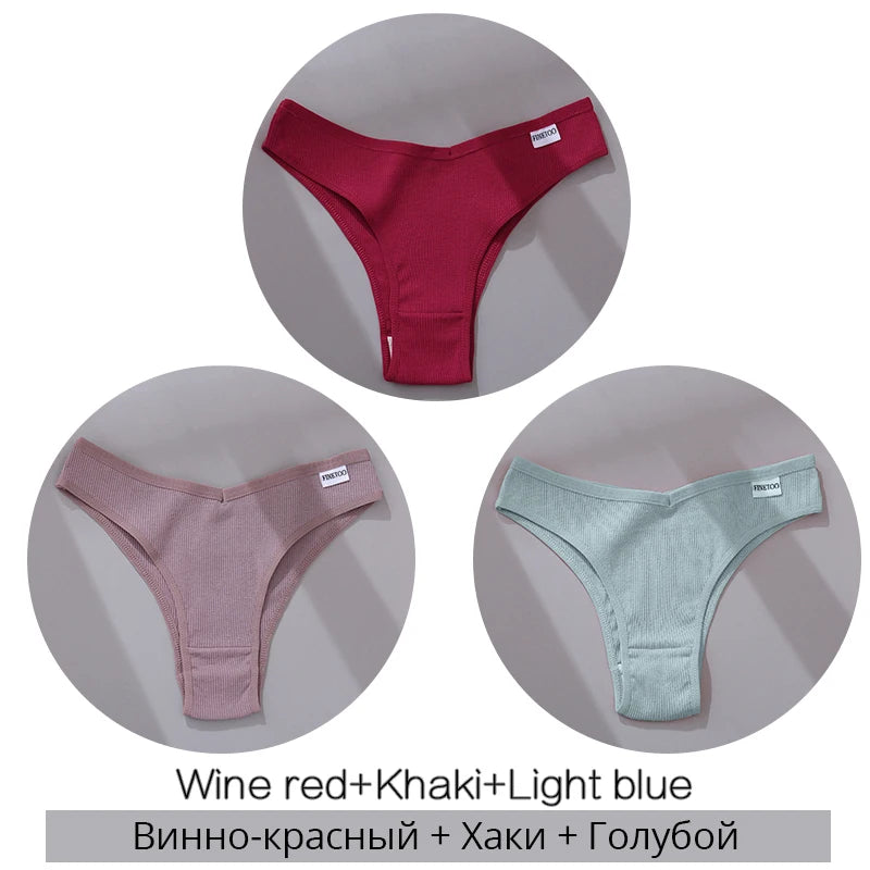 Set de 3 Panties de Algodón Hipoalergénico sin Costuras para Mujer