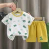 Girls Cotton Pajama Set - Cartoon Print Summer Sleepwear