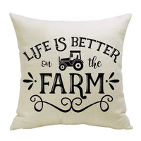 CANIRICA Letter Print Cushion Cover 45x45cm | Faux Linen Decorative Pillow Case