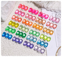 24-Color Neon Jelly Cat Eye Gel Polish Set — Moonlight Glitter, Vegan & HEMA-Free, 15ml