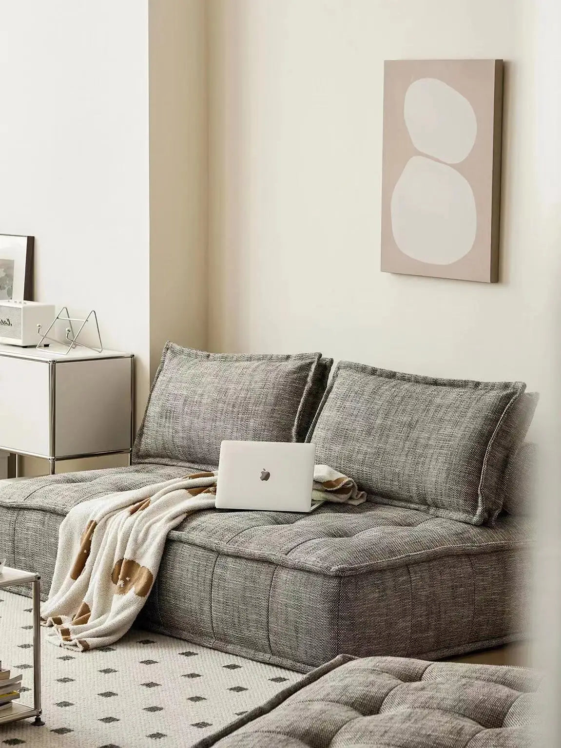 AOMISI Modular Velvet Sofa - Minimalist Square Sectional