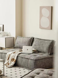 AOMISI Modular Velvet Sofa - Minimalist Square Sectional