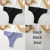 Set de 3 panties sin costuras de talle alto para mujer