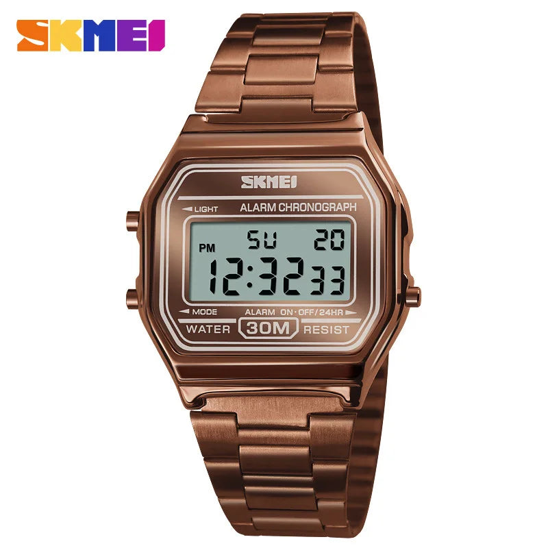 SKMEI 1123 Men's Slim Digital Watch – Perfect Gift for Him | Stainless Steel, Waterproof