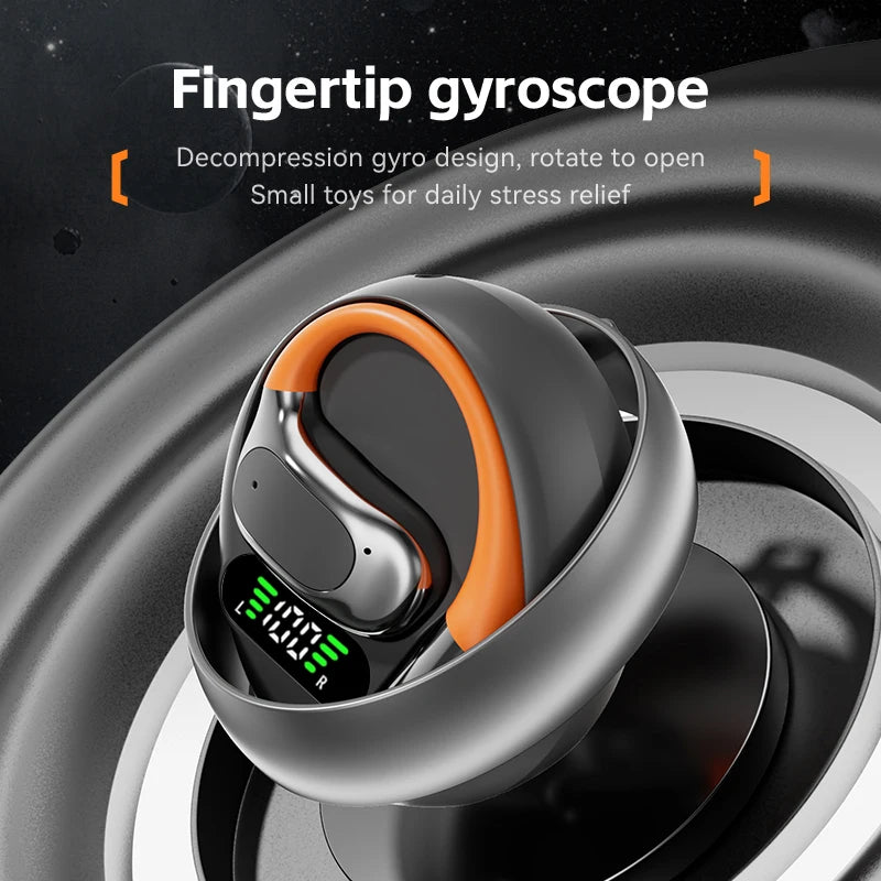 M113 Air Conduction Smart Noise Cancelling Sports Earphones Rotatable Design Wireless Earbuds with Convenient Lanyard (Orange)