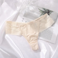 Ice Silk Hollow-Out T-Back G-String – See-Through Low-Rise Cheeky Thong Panties