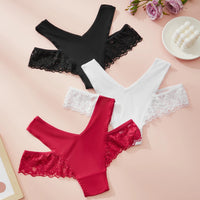 Sexy Cut-out Lace Panties Bulk Wholesale Custom Logo Women Breathable Hollow Out Briefs Factory Price Female Underwear 3 Colors
