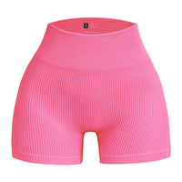 Women's Ribbed High Waist Yoga Shorts — Seamless, Sweat-Wicking, Push-Up Active Wear