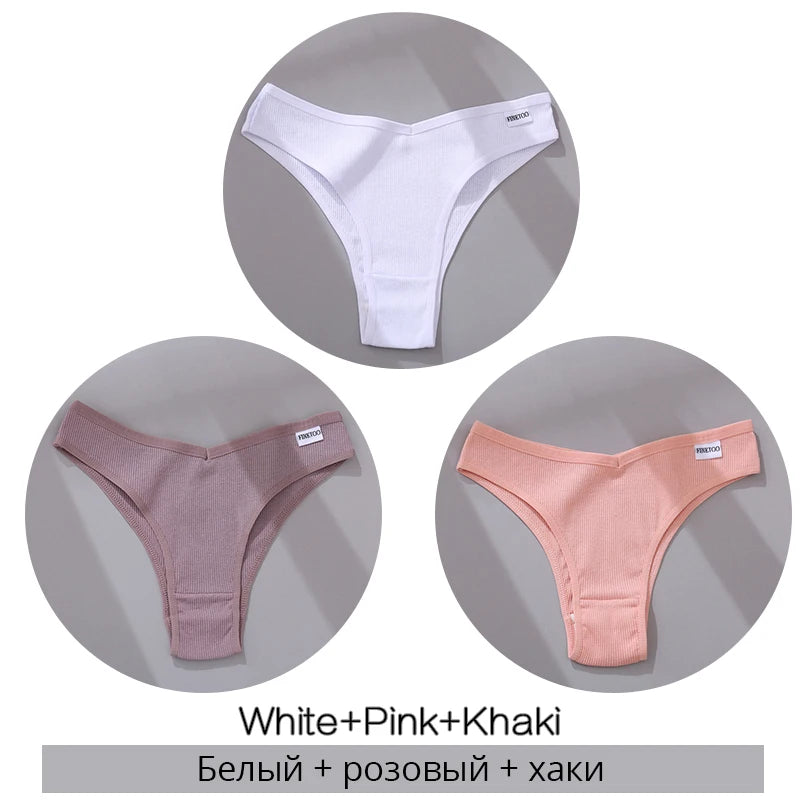 Set de 3 Panties de Algodón Hipoalergénico sin Costuras para Mujer