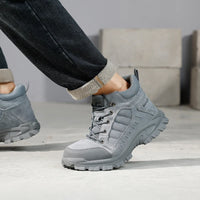 GUYISA Steel Toe Rubber Mesh Safety Shoes Anti-impact And Puncture-resistant High Top Men