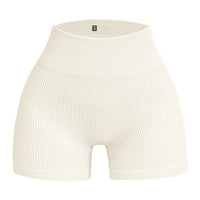 Women's Ribbed High Waist Yoga Shorts — Seamless, Sweat-Wicking, Push-Up Active Wear