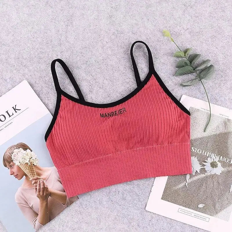 Women's Cotton Sports Bra | Soft Crop Top Tube Bra for Gym & Everyday Comfort