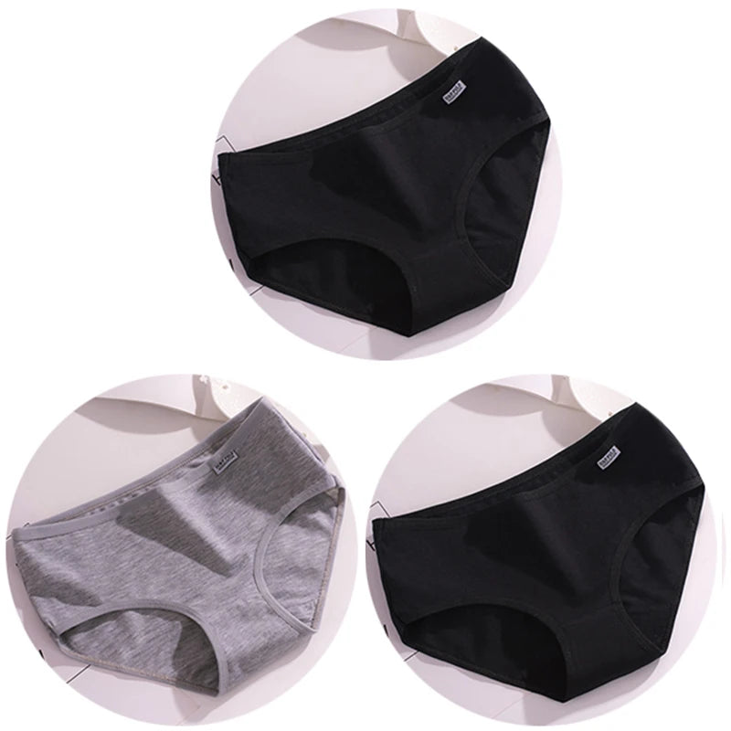Set de 3 Panties de Algodón - Ropa Interior de Talle Medio Tallas Plus