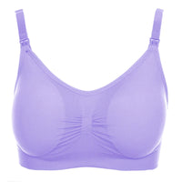 Seamless Front-Open Maternity Nursing Bra – One-Hand Access Removable Pads Breastfeeding Bra