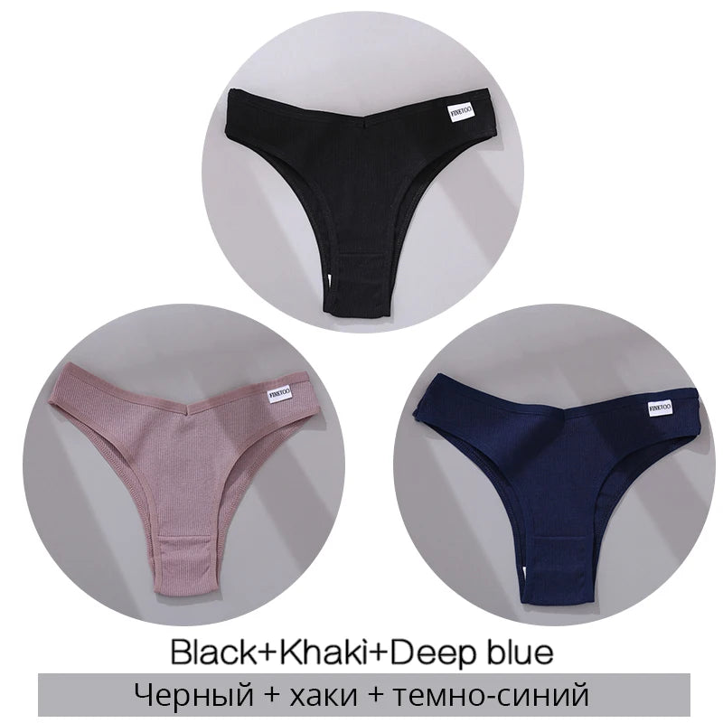 Set de 3 Panties de Algodón Hipoalergénico sin Costuras para Mujer
