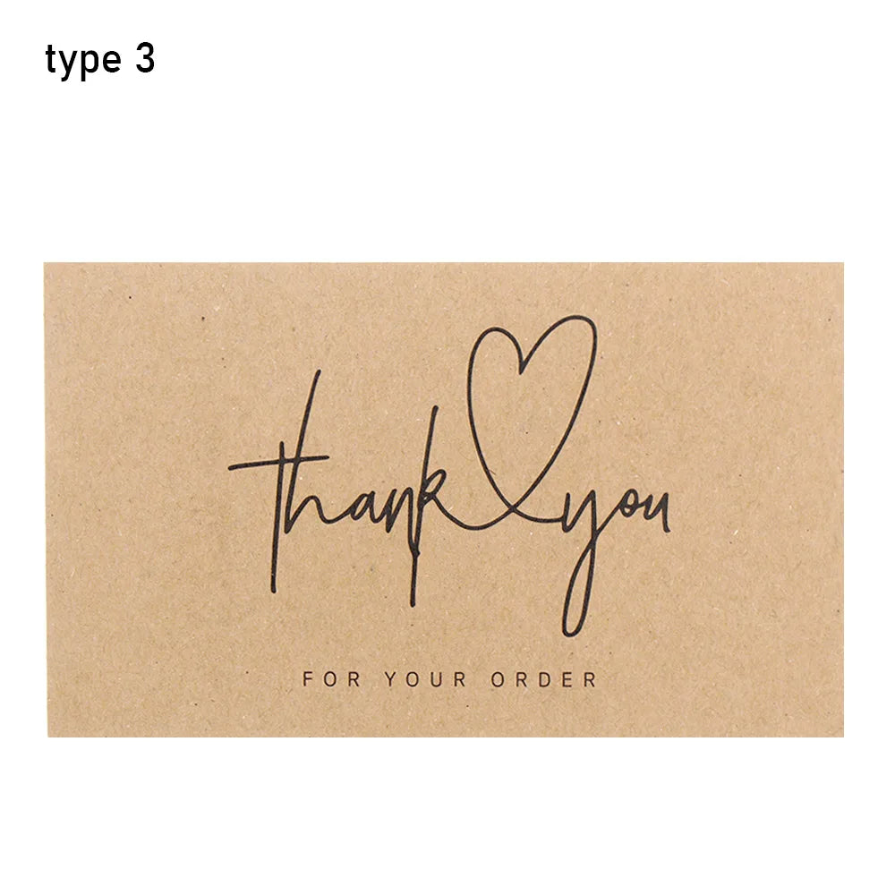 30PCS Online Retail Cardstock Package "Thank You For Your Order" Postcards Greeting Labels Kraft Paper Cards Express Appreciate
