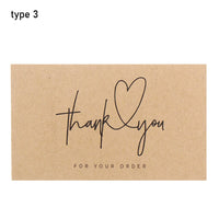 30PCS Online Retail Cardstock Package "Thank You For Your Order" Postcards Greeting Labels Kraft Paper Cards Express Appreciate