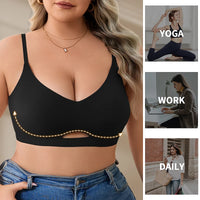 Plus Size Wireless Sports Bra | Seamless Push-Up, Low Back | Sizes XL–4XL