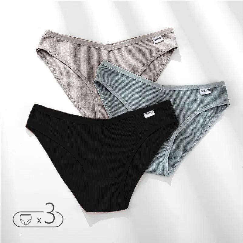 Panties de Algodón FINETOO - Ropa Interior Femenina Sexy Talla M-4XL
