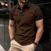 Men's Casual Short Sleeve T-Shirt — Slim Fit, Breathable Polyester-Cotton Blend